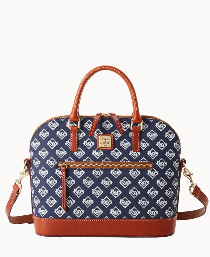 MLB Rays Domed Zip Satchel Rays Woman Dooney and Bourke Satchels