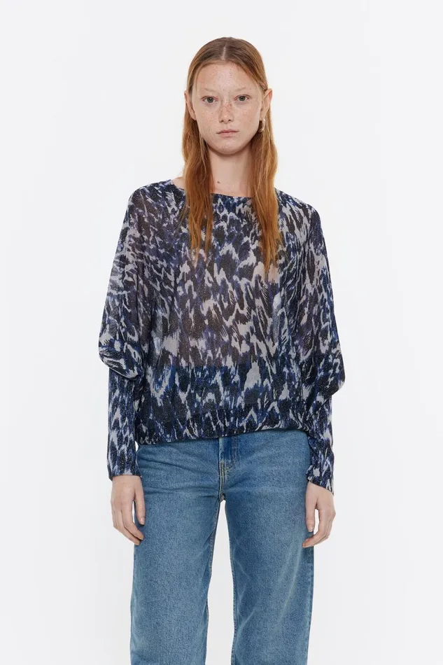 Navy Blue Plumancha Sweater Plumancha Navy Women Bimba Y Lola Knitwear