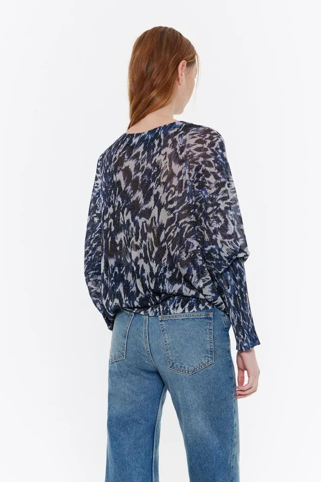 Navy Blue Plumancha Sweater Plumancha Navy Women Bimba Y Lola Knitwear Navy Blue Plumancha Sweater Plumancha Navy Women Bimba Y Lola Knitwear