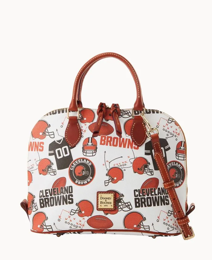 NFL Browns Zip Zip Satchel Browns Woman Dooney and Bourke Satchels