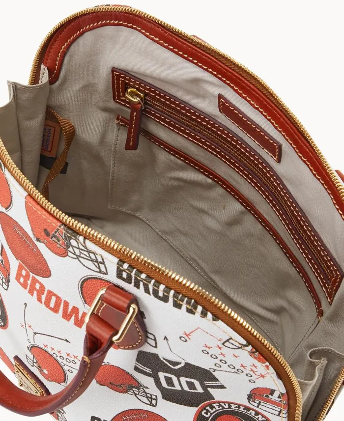 NFL Browns Zip Zip Satchel Browns Woman Dooney and Bourke Satchels NFL Browns Zip Zip Satchel Browns Woman Dooney and Bourke Satchels