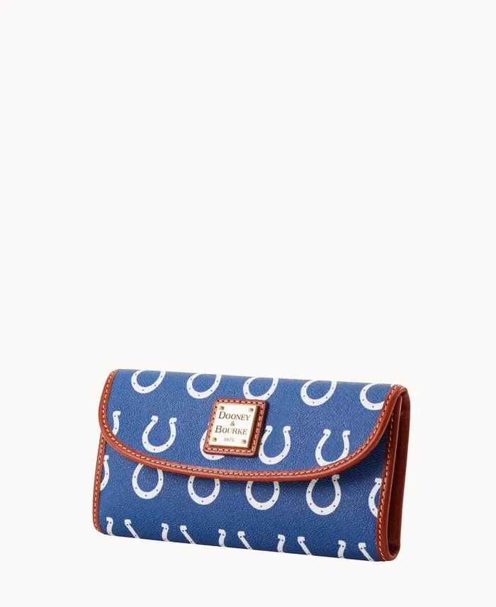 NFL Colts Continental Clutch Colts ManWoman Dooney and Bourke Wallets NFL Colts Continental Clutch Colts ManWoman Dooney and Bourke Wallets