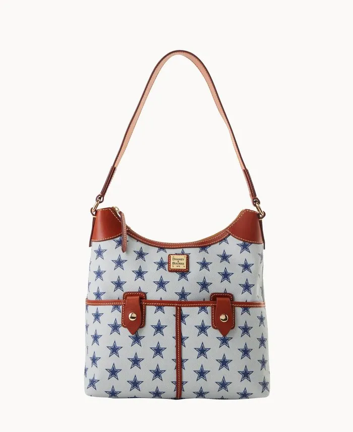 NFL Cowboys Zip Hobo Cowboys Woman Dooney and Bourke Shoulder Bags
