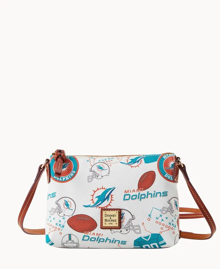 NFL Dolphins Crossbody Pouchette Dolphins Woman Dooney and Bourke Crossbodies NFL Dolphins Crossbody Pouchette Dolphins Woman Dooney and Bourke Crossbodies