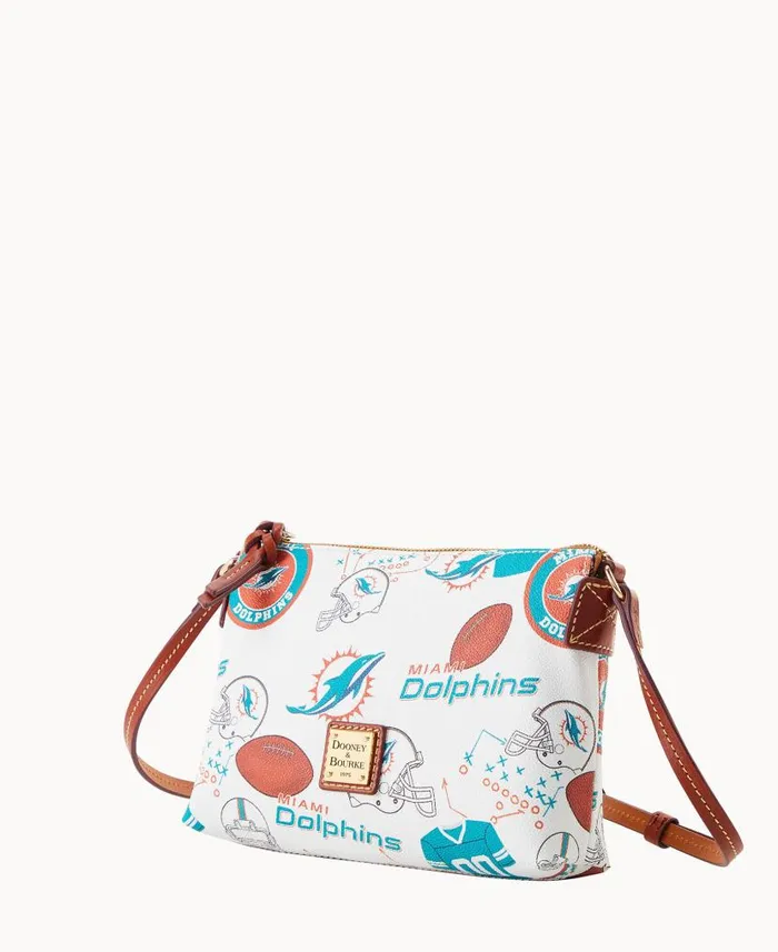 NFL Dolphins Crossbody Pouchette Dolphins Woman Dooney and Bourke Crossbodies NFL Dolphins Crossbody Pouchette Dolphins Woman Dooney and Bourke Crossbodies