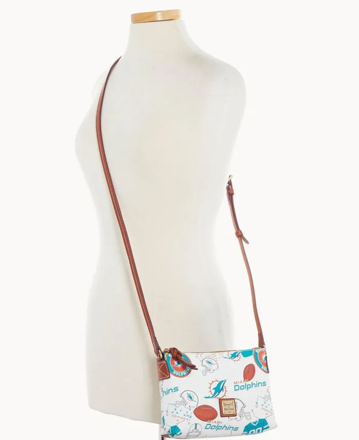NFL Dolphins Crossbody Pouchette Dolphins Woman Dooney and Bourke Crossbodies NFL Dolphins Crossbody Pouchette Dolphins Woman Dooney and Bourke Crossbodies