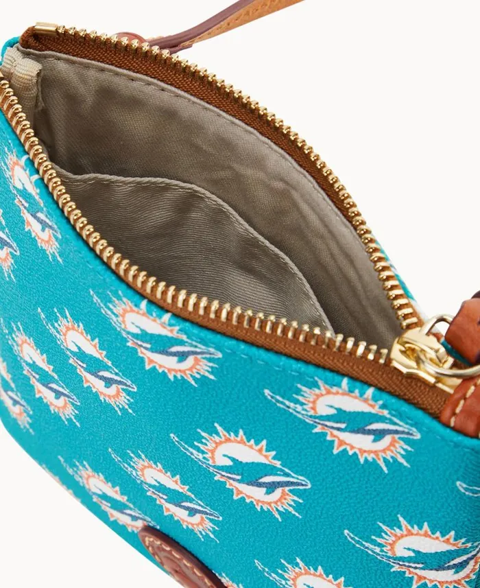 NFL Dolphins Small North South Top Zip Crossbody Dolphins Woman Dooney and Bourke Crossbodies NFL Dolphins Small North South Top Zip Crossbody Dolphins Woman Dooney and Bourke Crossbodies