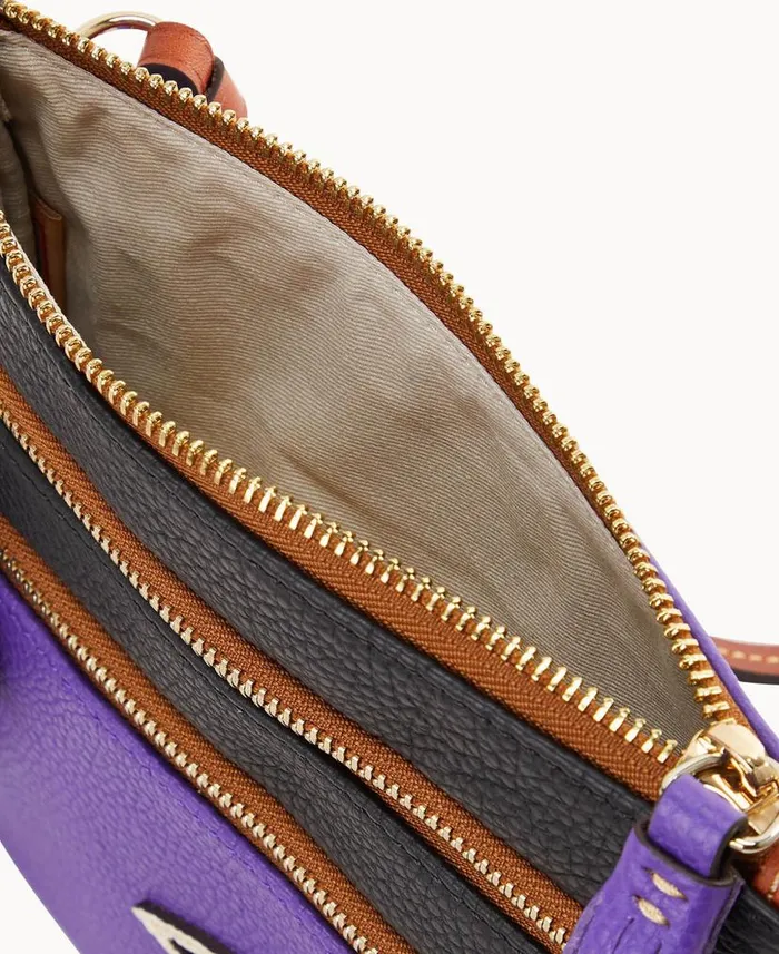 NFL Ravens Triple Zip Crossbody Ravens Woman Dooney and Bourke Crossbodies NFL Ravens Triple Zip Crossbody Ravens Woman Dooney and Bourke Crossbodies