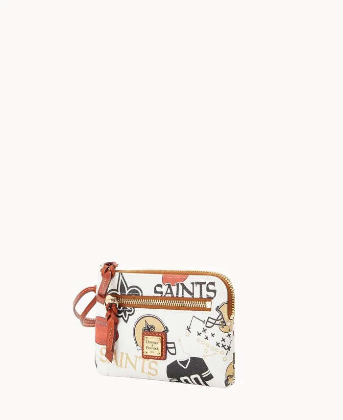 NFL Saints Zip Around Wristlet Saints ManWoman Dooney and Bourke Wallets