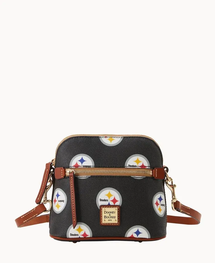NFL Steelers Domed Crossbody Steelers Woman Dooney and Bourke Crossbodies