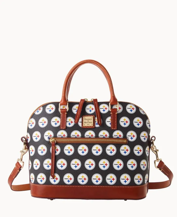 NFL Steelers Domed Zip Satchel Steelers Woman Dooney and Bourke Satchels