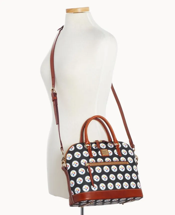 NFL Steelers Domed Zip Satchel Steelers Woman Dooney and Bourke Satchels NFL Steelers Domed Zip Satchel Steelers Woman Dooney and Bourke Satchels