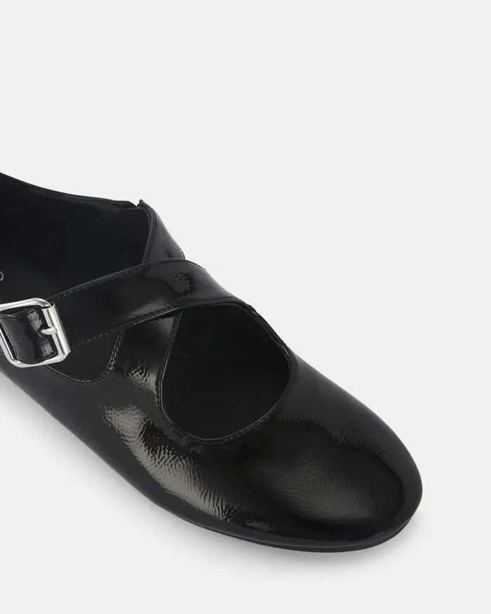 NOVO Shoes Ballet Flats Women CASORIA Black Patent Ballet Flats