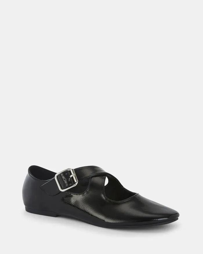 NOVO Shoes Ballet Flats Women CASORIA Black Patent Ballet Flats