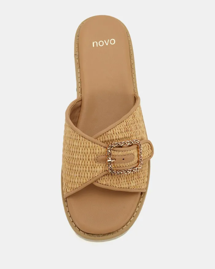 NOVO Shoes BETTE NATURAL RAFFIA Women Wedges