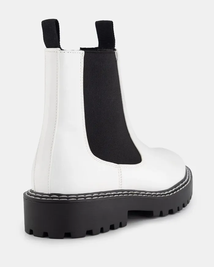 NOVO Shoes Flat Boots Women DELISH WHITE Slip On Boots