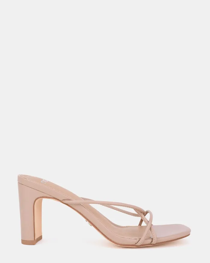NOVO Shoes Party Women UGENIE Nude Slim Rectangular Heels
