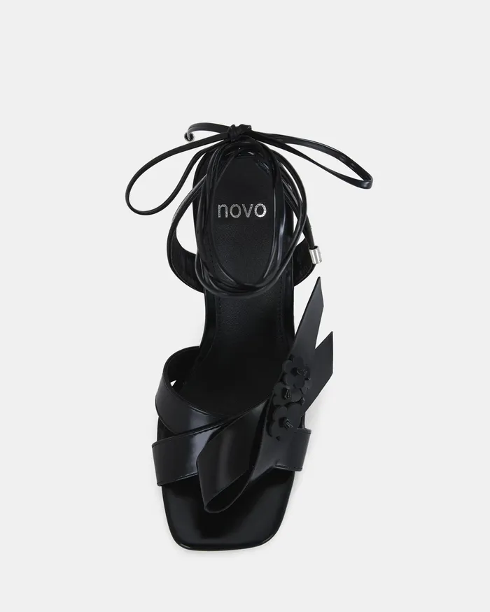 NOVO Shoes ZPACEY BLACK Open Toe Heels Women Party