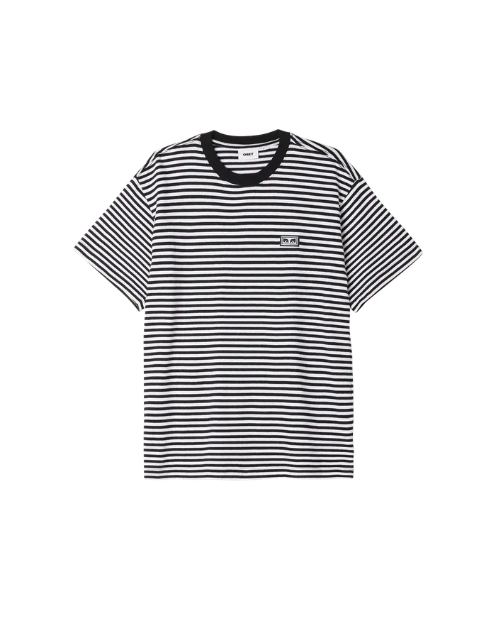 OBEY Clothing TOPS Men EST WORKS EYES STRIPE TSHIRT Black Multi