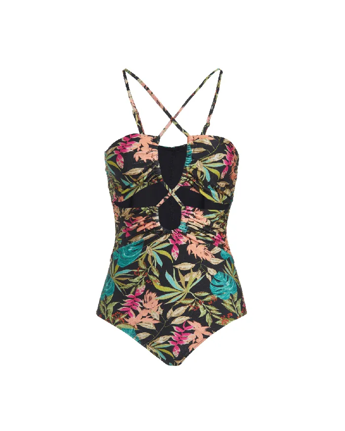 One Pieces Women PatBO TROPICALIA LACEUP ONE PIECE SWIMSUIT FINAL SALE