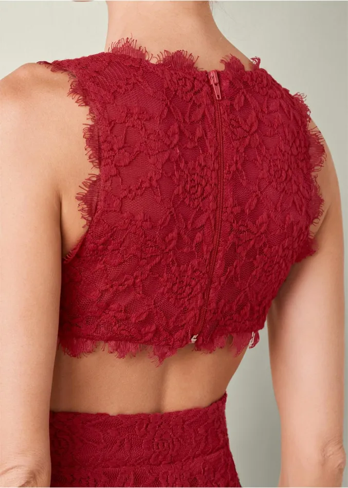OPEN BACK LACE JUMPSUIT Red Women VENUS Occasion Jumpsuits and Rompers