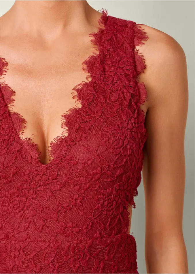 OPEN BACK LACE JUMPSUIT Red Women VENUS Occasion Jumpsuits and Rompers