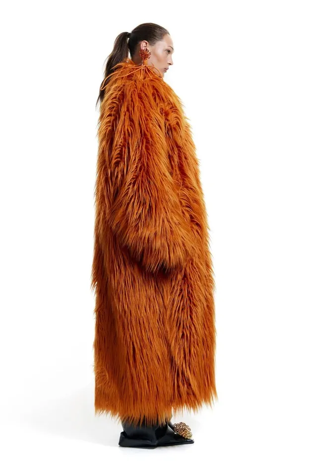 Orange Fur Maxi Coat Orange Women Bimba Y Lola Bimba Y Palomo Orange Fur Maxi Coat Orange Women Bimba Y Lola Bimba Y Palomo