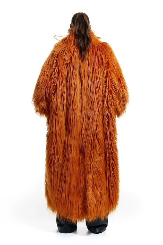 Orange Fur Maxi Coat Orange Women Bimba Y Lola Bimba Y Palomo Orange Fur Maxi Coat Orange Women Bimba Y Lola Bimba Y Palomo