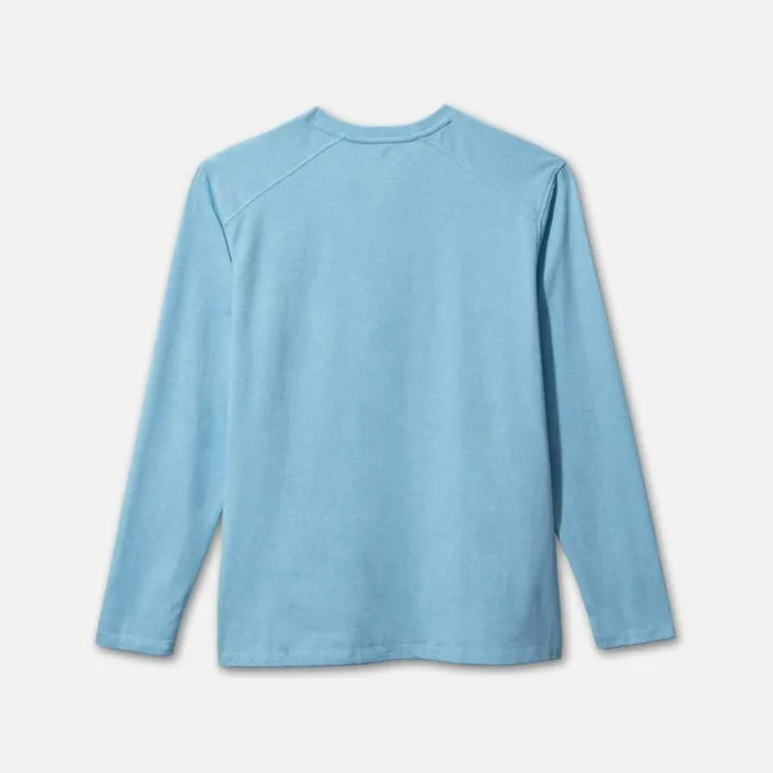 Organic Cotton Blend Long Sleeved Henley Tee Turqoise Men Kenneth Cole TShirts Polos