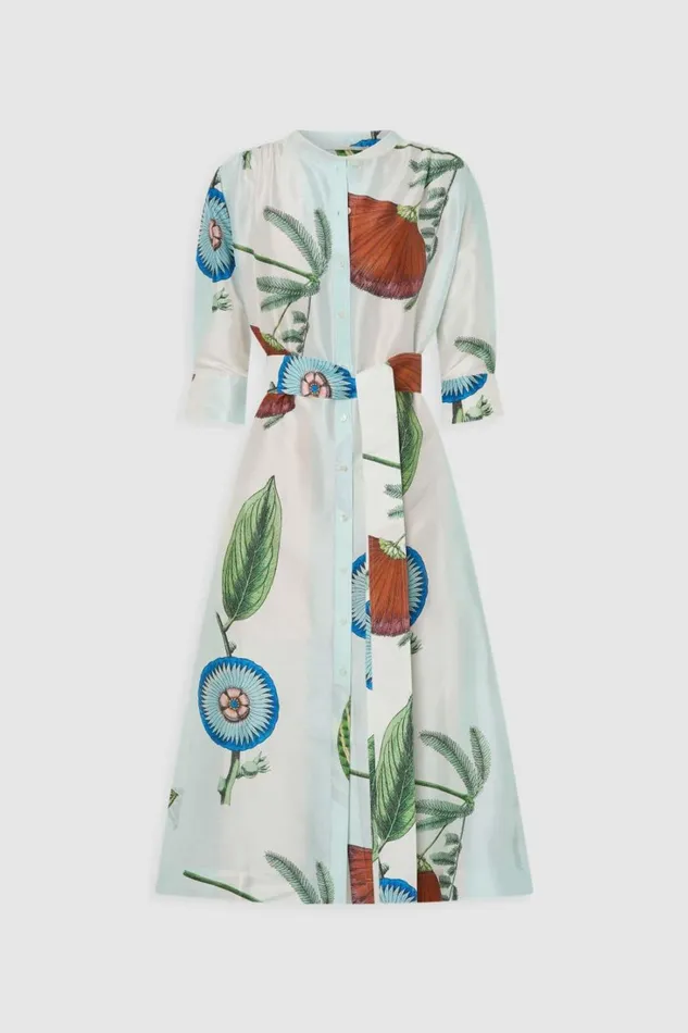 Oroton Grand Floral Column Dress Multi Women Dresses