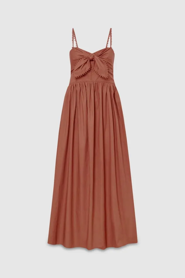 Oroton Lace Trim Sundress Wicker Women Dresses