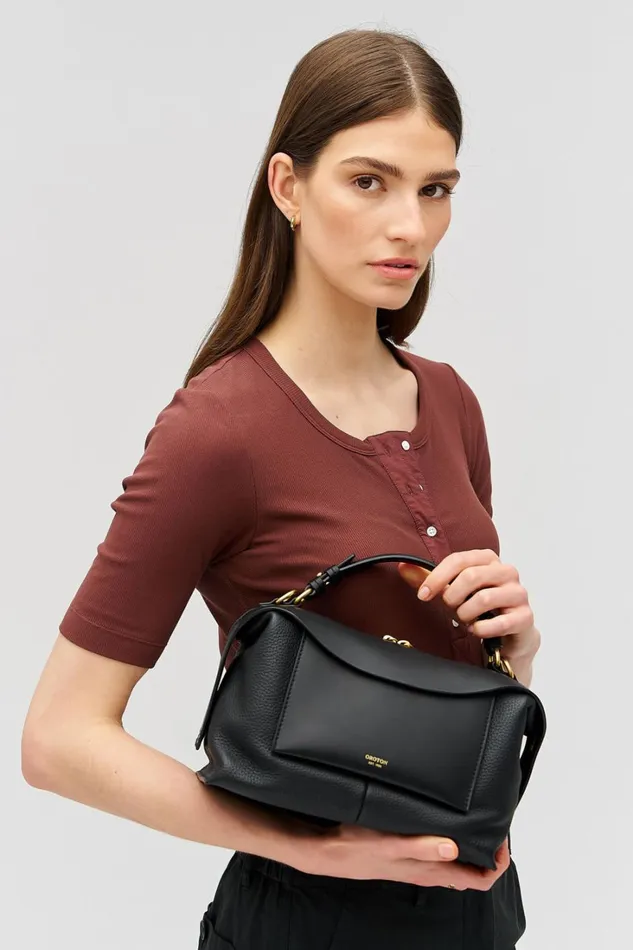 Oroton Mica Small Bowler Black Women Shoulder Oroton Mica Small Bowler Black Women Shoulder