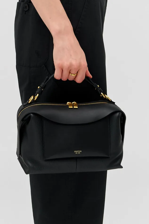 Oroton Mica Small Bowler Black Women Shoulder Oroton Mica Small Bowler Black Women Shoulder