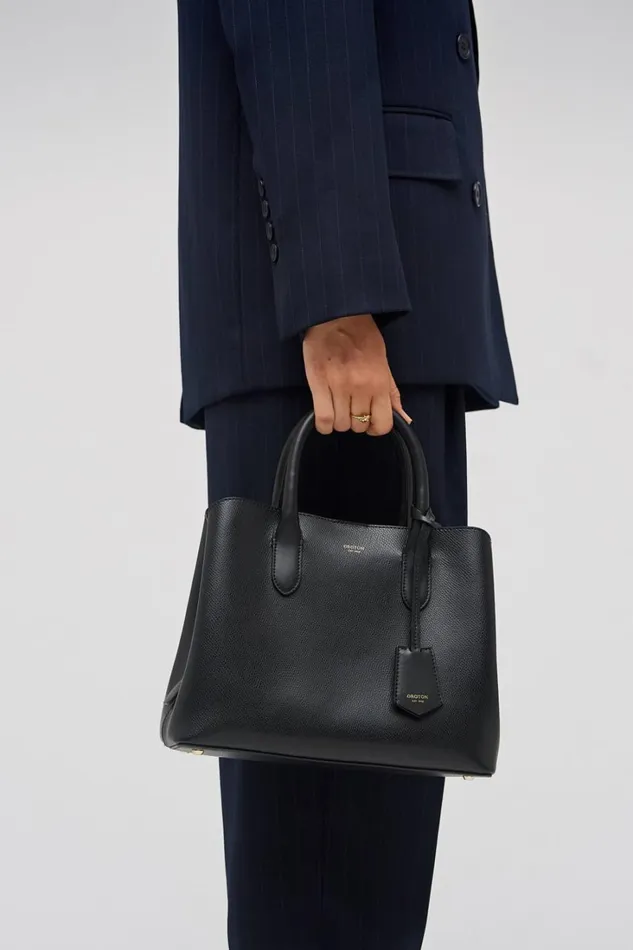 Oroton Muse Small Three Pocket Day Bag Black Women Work Oroton Muse Small Three Pocket Day Bag Black Women Work