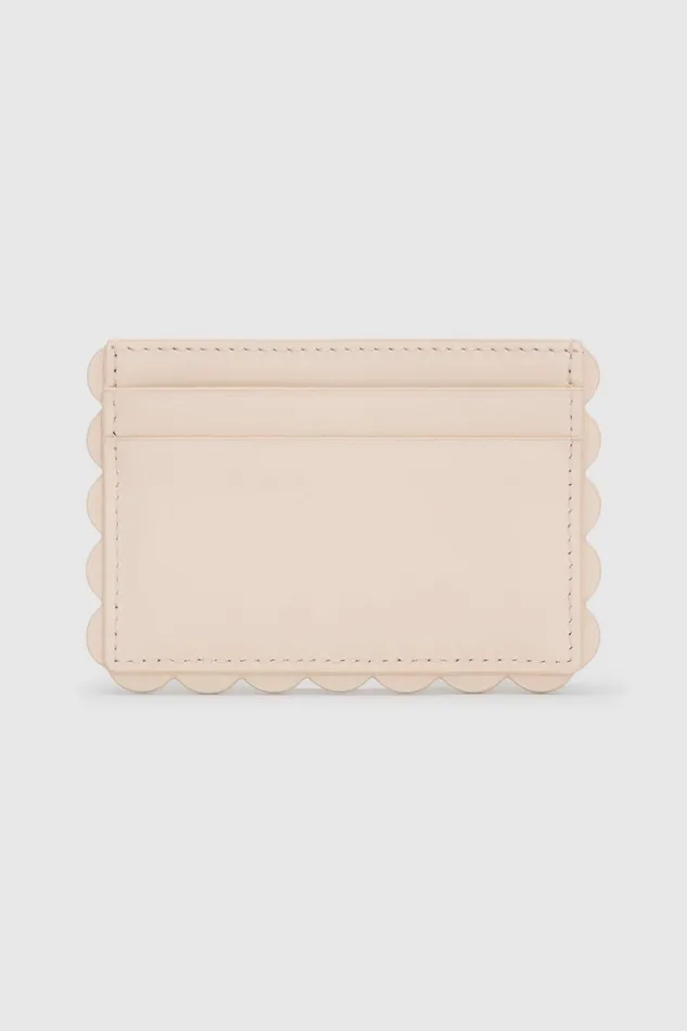 Oroton Scallop Card Sleeve Puff Pink Women Wallets