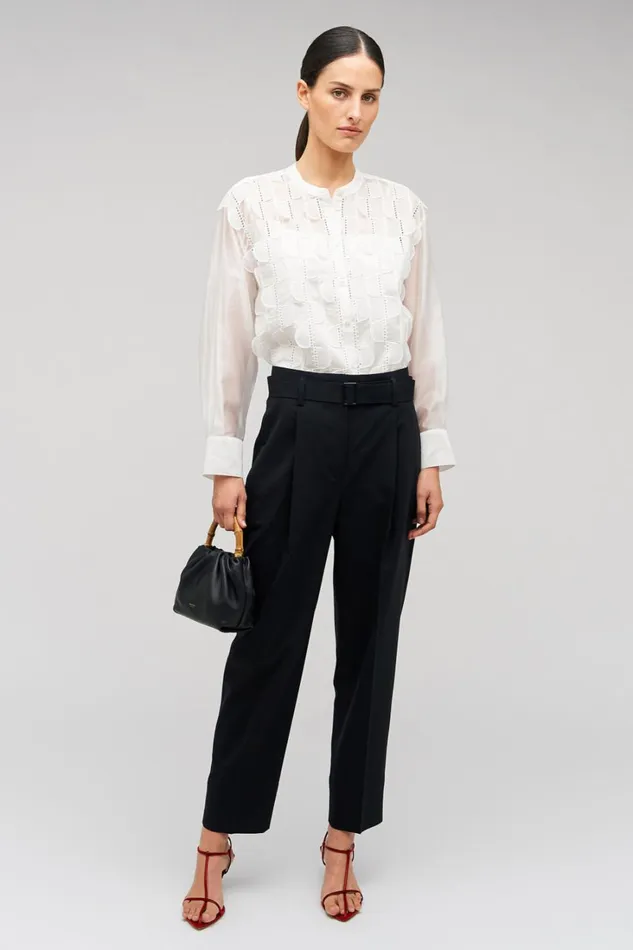 Oroton Scallop Lace Overshirt White Women Tops Oroton Scallop Lace Overshirt White Women Tops