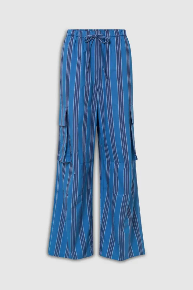 Oroton Swedish Stripe PJ Pant Folk Blue Women Pants