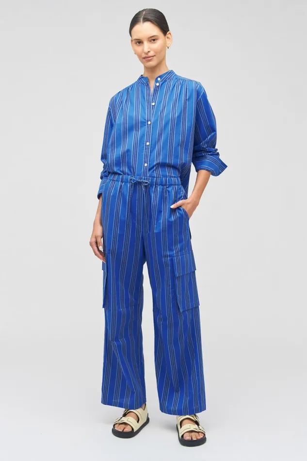 Oroton Swedish Stripe PJ Pant Folk Blue Women Pants Oroton Swedish Stripe PJ Pant Folk Blue Women Pants