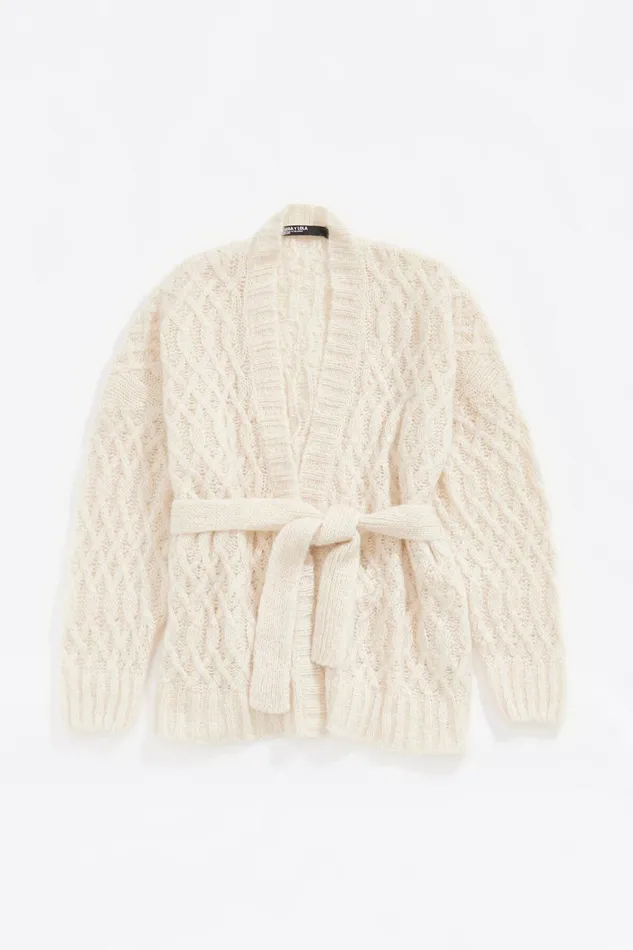 Oversize Ivory Mohair Cardigan Ivory Women Bimba Y Lola Knitwear Oversize Ivory Mohair Cardigan Ivory Women Bimba Y Lola Knitwear