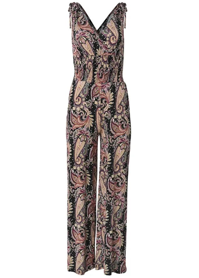 PAISLEY PRINTED JUMPSUIT Black Multi Women VENUS Casual Jumpsuits and Rompers