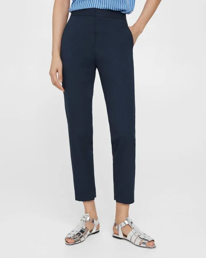 Pants Women Theory Fitted Pant In Textured Gabardine Baltic Pants Women Theory Fitted Pant In Textured Gabardine Baltic