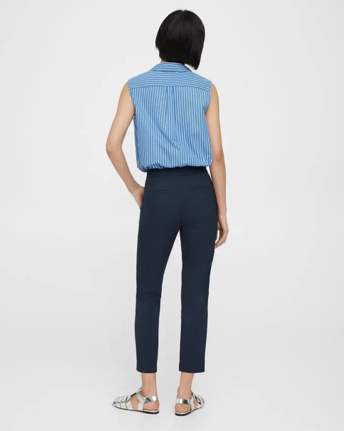 Pants Women Theory Fitted Pant In Textured Gabardine Baltic Pants Women Theory Fitted Pant In Textured Gabardine Baltic