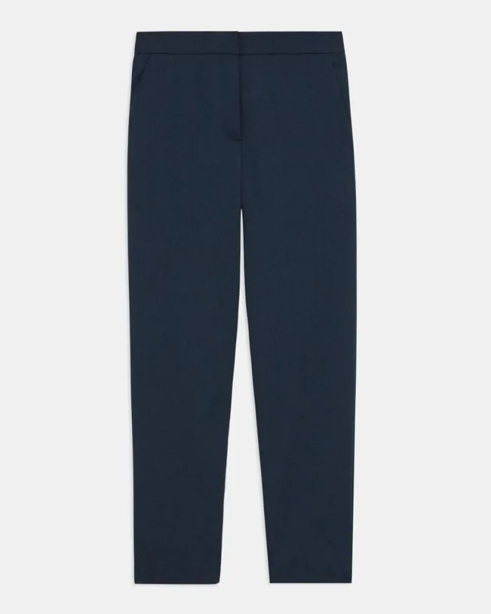 Pants Women Theory Fitted Pant In Textured Gabardine Baltic Pants Women Theory Fitted Pant In Textured Gabardine Baltic
