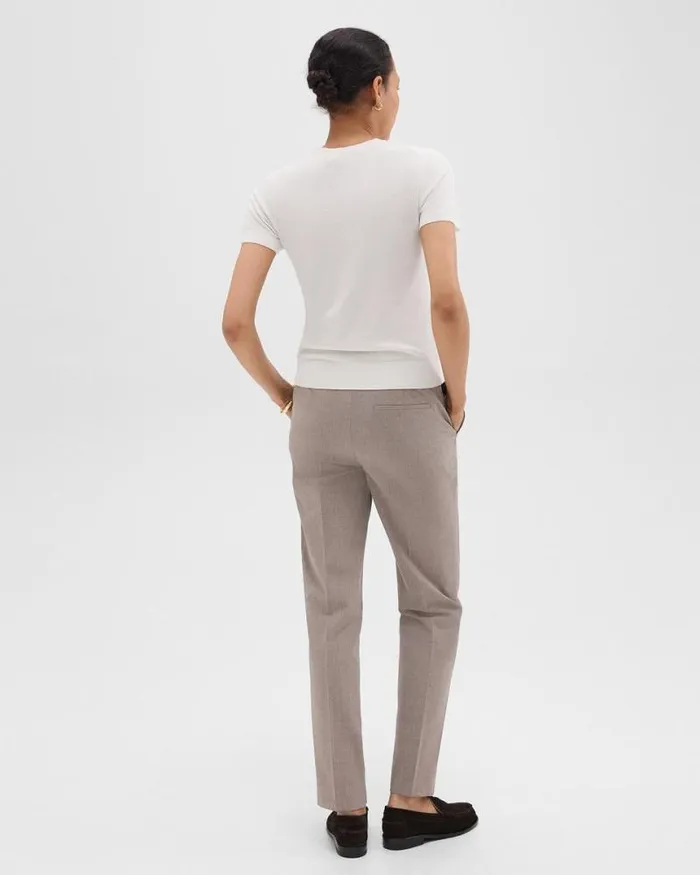 Pants Women Theory Treeca Full Length Pant In Good Wool Cinder Melange