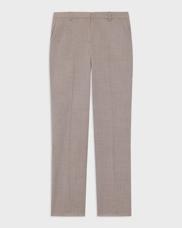 Pants Women Theory Treeca Full Length Pant In Good Wool Cinder Melange