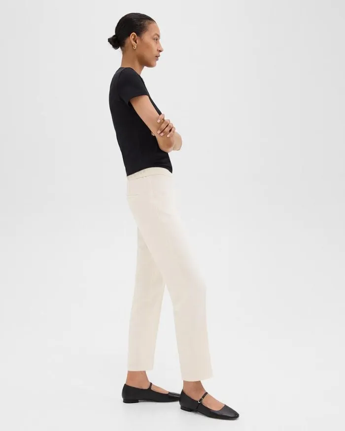 Pants Women Theory Treeca PullOn Pant In Admiral Crepe Rice