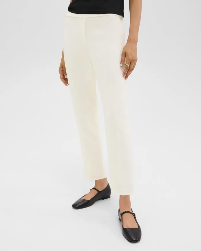 Pants Women Theory Treeca PullOn Pant In Admiral Crepe Rice