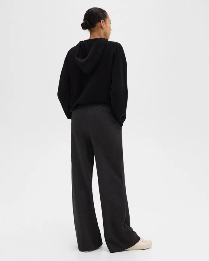 Pants Women Theory WideLeg Pant In DoubleKnit Jersey Charcoalblack Pants Women Theory WideLeg Pant In DoubleKnit Jersey Charcoalblack