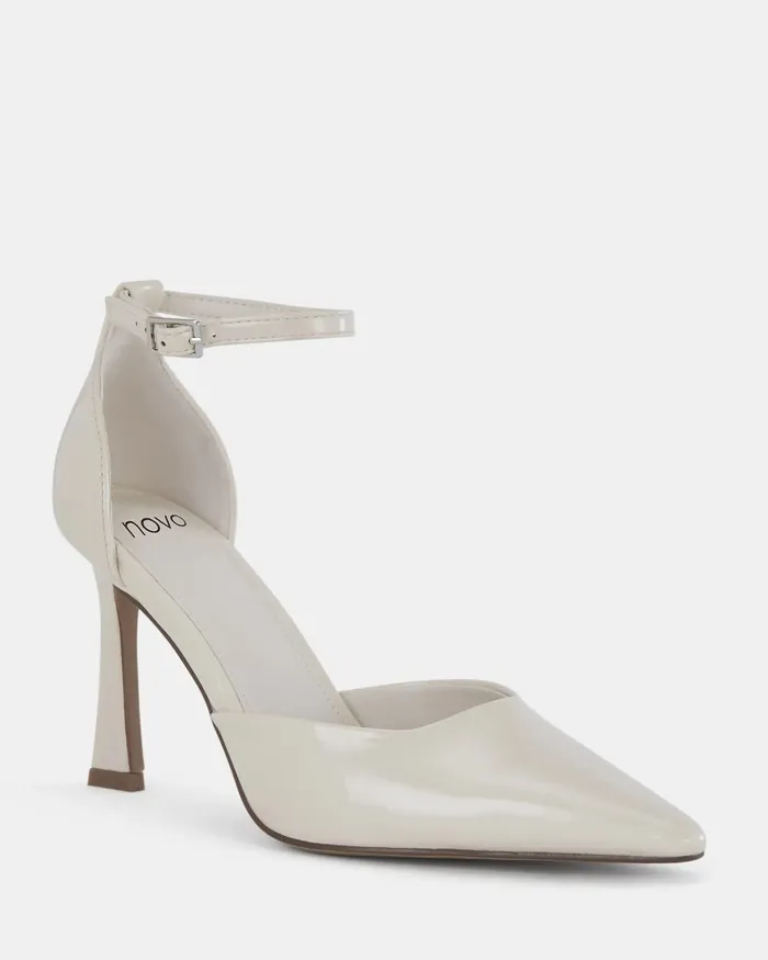 Party ITZEL CREAM PATENT Closed Toe Heels NOVO Shoes Women