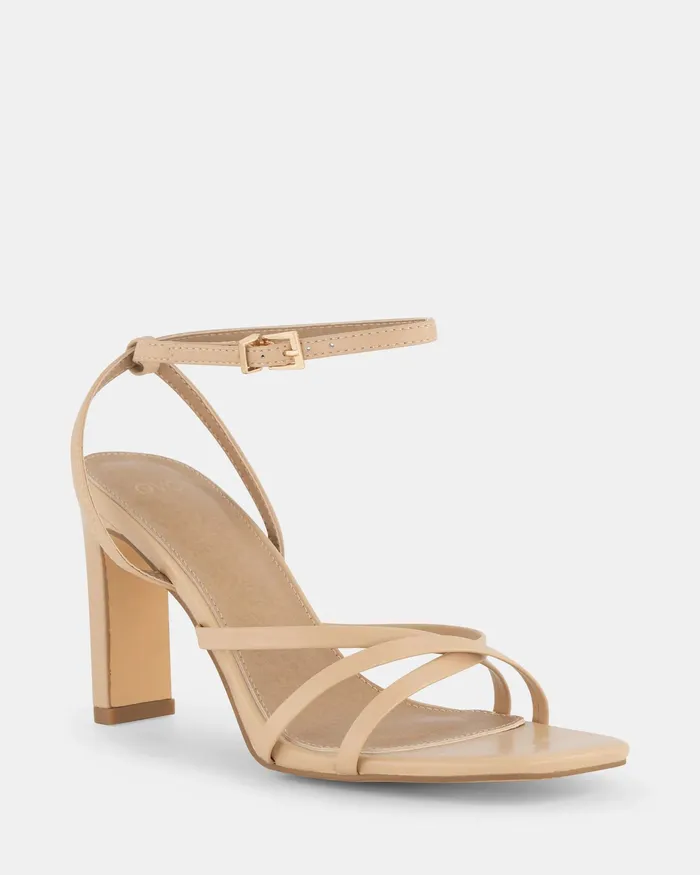 Party Women MARLIE NUDE Open Toe Heels NOVO Shoes